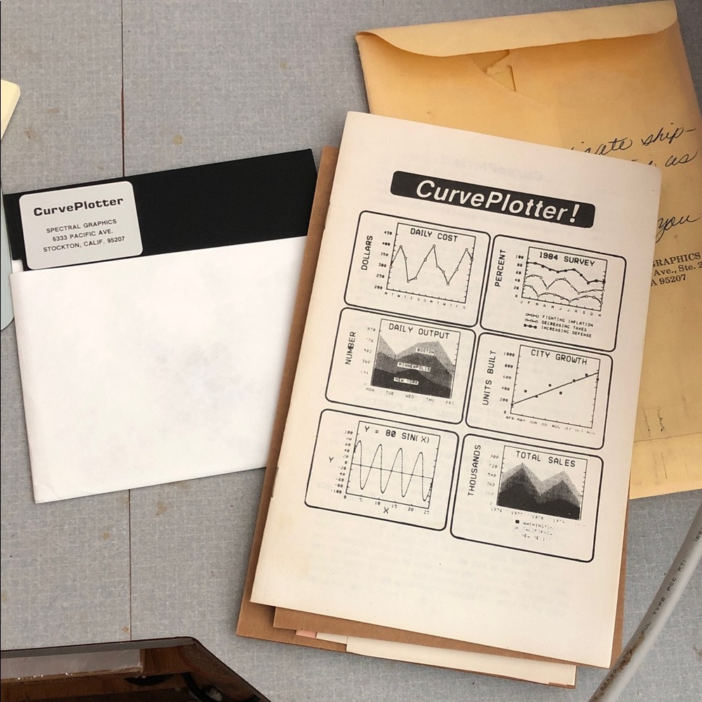 Graphing computer software from the 80s floppy disk - Black and White